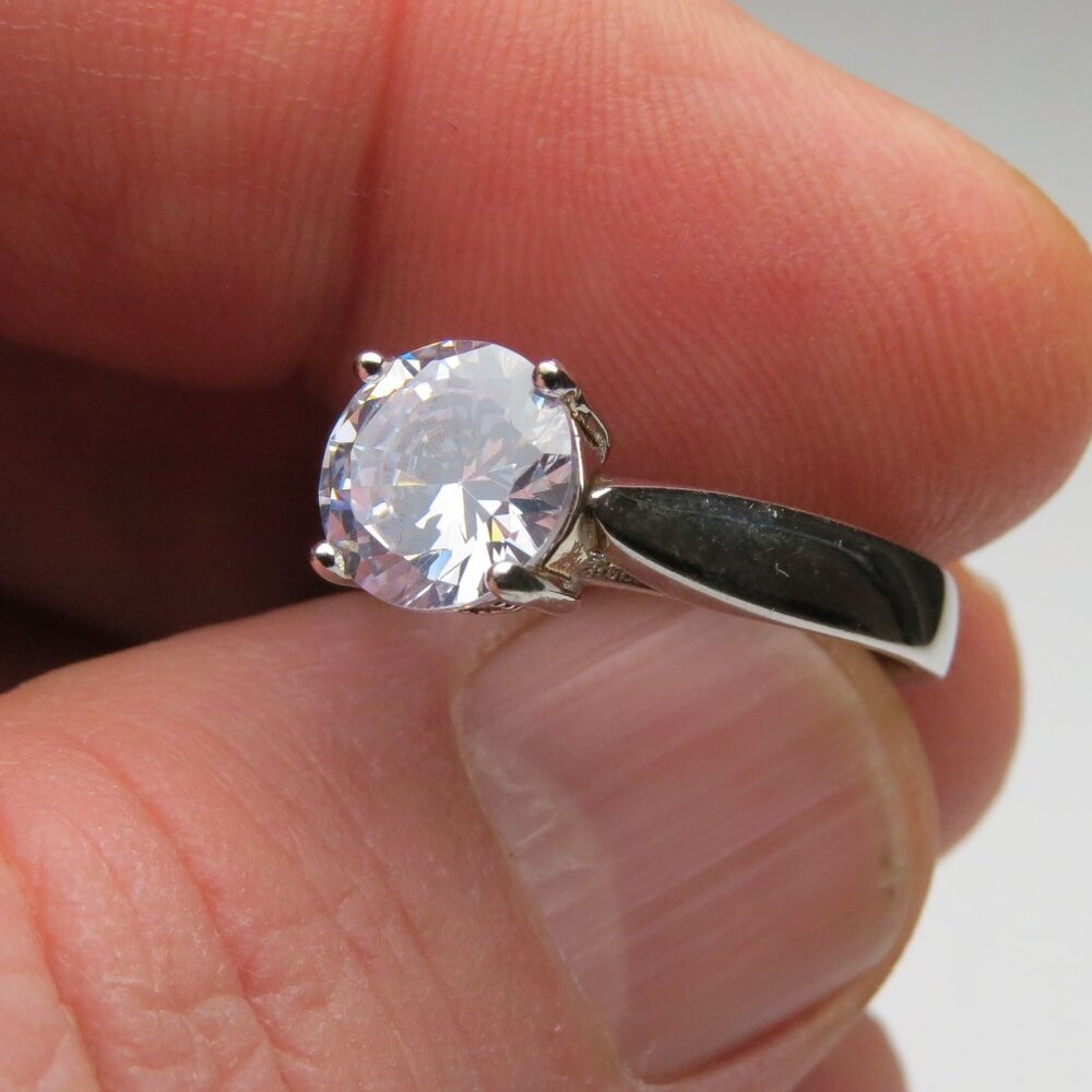 *925 Sterling Silver Diamond Engagement Ring